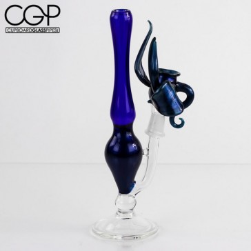Laceface Glass - Cobalt Blue and Blue Stardust Flower Concentrate Rig