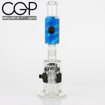 Nate G. x Pyrology Sandblasted Glycerin Coil Concentrate Rig with Inlaid Stones