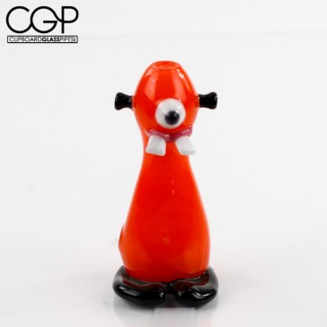 Rone Glass - Orange and Black Sculpted Alien Hand Pipe