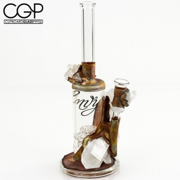 Envy Glass - Electroformed Concentrate Rig with Quartz Crystals and Twisted Perc