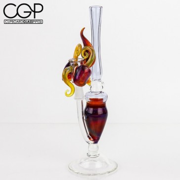 Laceface Glass - Red and Yellow Flower Concentrate Rig 14mm