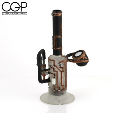 Rusk Glass - Circuit Board Chalice #1 - Concentrate Pipe with Bluetooth Speaker, LED Lights, and Functional Electroform Circuitry (As Is)