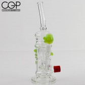 Huffy Glass - Inline Recycler Slyme Green Accents 14mm