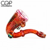 Cowboy x Hugh Glass Collab - Gold and Silver Fumed Skull Tech Sherlock Pipe - Faceted by Facetmama