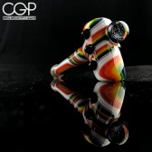 Dekal Glass Rainbow Lineworked Hammer Pipe with Dichro Marble 