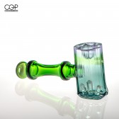 Digger Glass - Tourmaline Cluster Hammer Pipe, Watermelon (Emerald Stem)