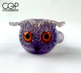 Four Winds Flameworks Purple Owl Handpipe