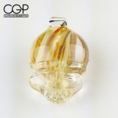 Lucky Glass - Large Clear/Gold Stealie Pendant